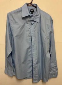 Lee Button Down Shirt Mens Sz Medium Blue Long Sleeve - Free Ship - Picture 1 of 3