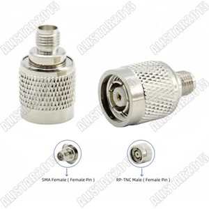 10x SMA Female Jack to RP-TNC Male Plug ( Female Pin ) straight Adapter SMA-TNC - Picture 1 of 5