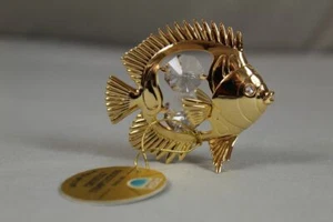 Crystal Temptations - Fisch , ca. 6 x 5,5 cm - Goldfarben mit Glassteinen /S189