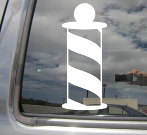 Friseurstange - Friseursalon Haarschnitt Rasur - Autofenster Vinyl Aufkleber Aufkleber 10161 - Bild 1 von 2