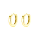 18k Gold On Sterling Silver Plain Thin Cuff 1.7mm Band 6.5mm Hoop Earrings