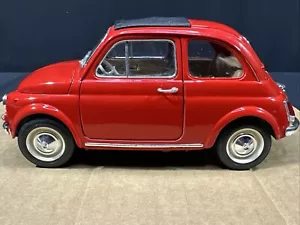 Burago Fiat 500 F Closed Roof 1965 Red Diecast Model Gold Collection 1:16 - Picture 1 of 18