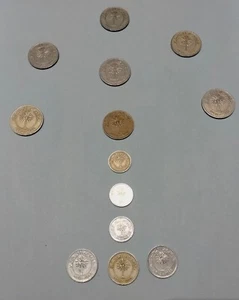 Lot of 13 Vintage Bahrain Coins 6-100 FILS, 3-50 FILS, 3-25 FILS, 1-10 FILS - Picture 1 of 7