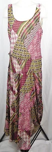 Maxi Vestido Jones Studio Borgoña Estampado Patchwork Sin mangas Arrugado Chifón 12 - Imagen 1 de 3