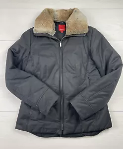 Esprit Womens Large Puffer Jacket Faux Fur Collared - Picture 1 of 7