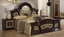 Chesterfield Set Double Bed 2x Bedside Tables Luxury Elegant Upholstery Leather