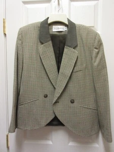Vintage JH Collectibles Women's Gray Wool Suit Set Pants 16 & Blazer Jacket 12 - Picture 1 of 6