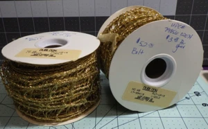 vintage Lion ribbon co Dubloon #40 1-15Yard & 1 less roll gold mesh was 52.20 3" - Picture 1 of 6