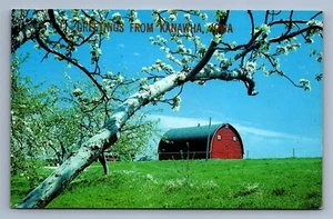 Postcard Vtg Greetings From Kanawha Iowa Red Barn Rural Scene - Picture 1 of 2