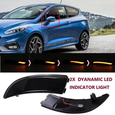 Luz indicadora de espejo retrovisor LED dinámica 2 piezas para Ford Fiesta ST MK7 B-Max 2008-2017 Foto 1 de 4