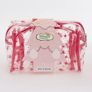 THE VINTAGE COSMETIC COMPANY Kosmetiktasche Duo Rosa Transparent - Bild 1 von 2