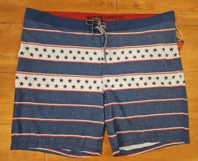 Pantalones Cortos de Natación Híbridos Mossimo Supply Co Para Hombres 56 O 58 Azules Estrellas y Rayas 11" Ins Foto 1 de 4