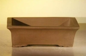 Tan Unglazed Ceramic Bonsai Pot Rectangle 8.25" x 6" x 3" - Picture 1 of 1