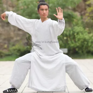 Abito taoista Shaolin Wudang tuta tai chi arti marziali kung fu wing chun uniformi - Foto 1 di 12