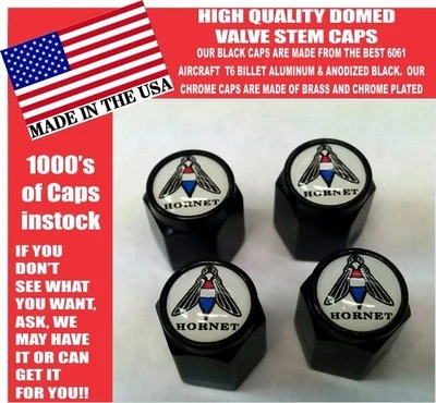 AMC Hornet American Motors Black Billet Valve Stem Caps -Very Nice! Unique! - Image 1 of 2