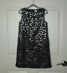 Girl's Crewcuts Grey & Silver Sleeveless Party Dress Dot Print Zip Back Size 10 - Picture 1 of 3