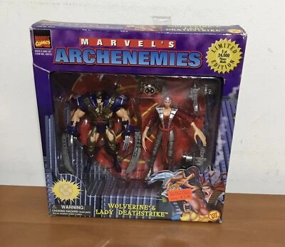 PACK DE 2 FIGURAS DE ACCIÓN WOLVERINE & LADY DEATHSTRIKE MARVELS ARCHIENEMIES TOY BIZ Foto 1 de 4