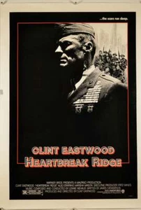 CLINT EASTWOOD / ORIGINAL POSTER “HEARTBREAK RIDGE” / LINENBACKED /MARINE CORPS - Picture 1 of 3