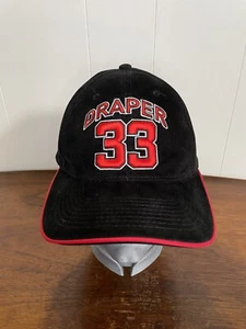 Cappello vintage Kris Draper #33 NHL Detroit Red Wings cappello in velluto a coste taglia unica nero/rosso - Foto 1 di 16