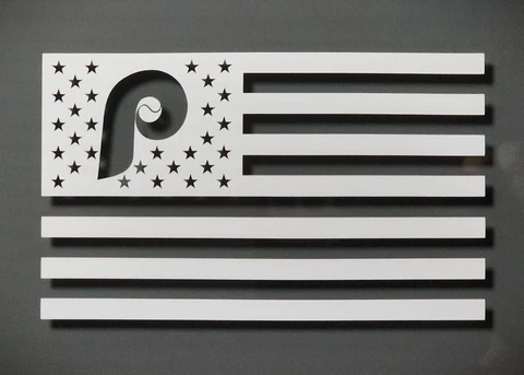 American Flag - Phillies Hybrid Premium Die-Cut Vinyl Decal Sticker Cover