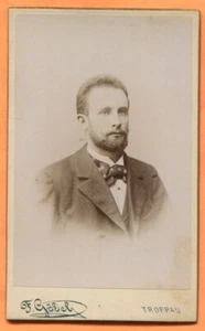 CDV Troppau, Austria, Portrait of a Young Man, by Goedel, circa 1890s Backstamp - Picture 1 of 3