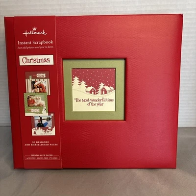 Álbum de recortes instantáneo Hallmark Navidad 20 páginas adornadas diseñadas álbum nuevo  Foto 1 de 4