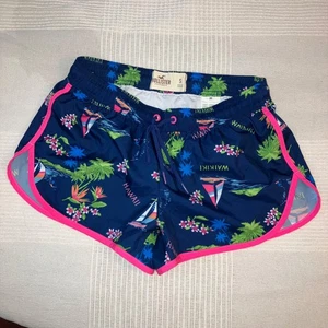 Hollister Damen Mädchen Gr. S Swim Active Shorts Hawaii Waikiki Hot Pink & Blau - Bild 1 von 5