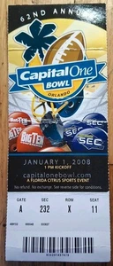 Biglietto calcio Capital One Citrus Bowl 2008 Michigan Wolverines Florida Gators - Foto 1 di 3