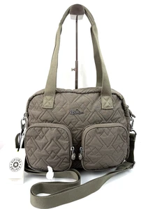 Kipling 'Tommie' Shoulder/Crossbody Bag - Embossed Taupe/Khaki - New With Tags - Picture 1 of 10