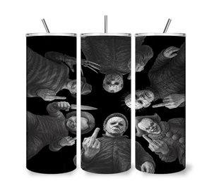 Horror Scary Halloween 20 OZ STAINLESS STEEL TUMBLER CUP +LID/STRAW - Picture 1 of 1