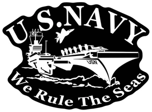 Navy "We Rule The Seas" 5" x 4" Decal - Free Shipping in US - Picture 1 of 1