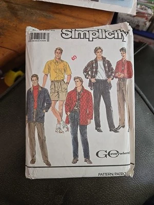 Pantalones cortos chaqueta camisa para hombre con patrón de costura Simplicity 9931 talla HH 34-40 Foto 1 de 3