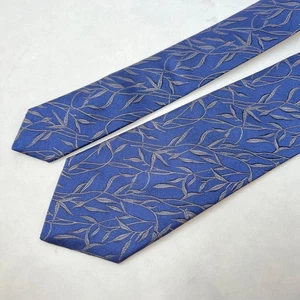 Lanvin Paris Krawatte aus 100 % Seide – blau/blattsilbermuster - Bild 1 von 3