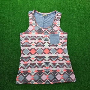 The North Face Tank Top Womens Medium Pink Purple Aztec Yoga Gym Athletic - Picture 1 of 8