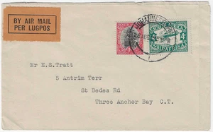 Südafrika 1929 4d auf Brief sg 40 Union Airways 1st Regular Air Mail - Bild 1 von 2