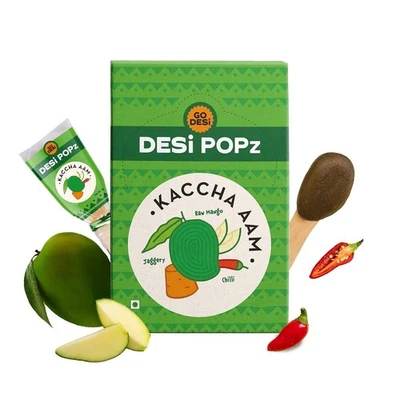 GO DESi Popz  Kaccha Aam Pop Raw Mango & Jaggery Candy Lollipop 40 Piec - Image 1 of 4