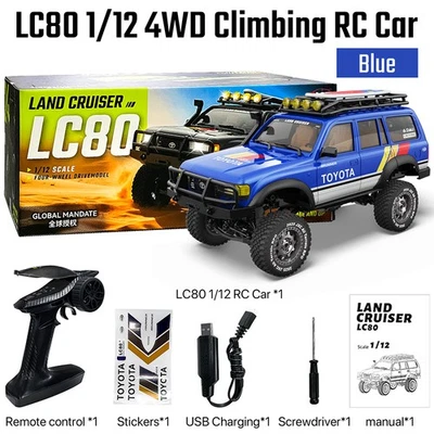 LC80 RC Crawler Car 1/12 4WD 2.4G 9km/h Off-Road Brushed Remote Control Cars - Image 1 of 4