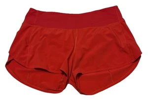Lululemon Speed Up Short Long *4" Updated Fit Carnation Red Women Size 10 W7AYMT - Picture 1 of 12