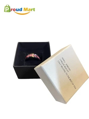 Tungsten Carbide Stylish Pink Sapphire Ring Unisex 8mm Wedding Size 7 - Image 1 of 4