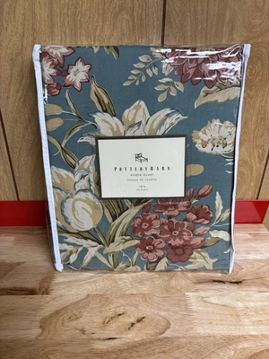 Funda nórdica Pottery Barn Elodie floral doble algodón NUEVO azul Foto 1 de 4