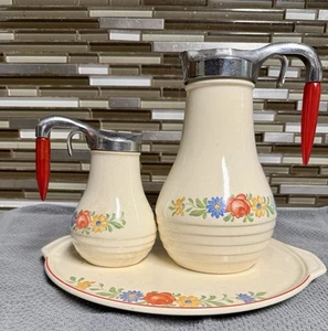 1930’s Vintage Pancake/Waffle Service Set Very Unique. Metal Spouts Working - Picture 1 of 8