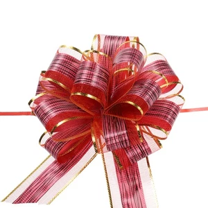 20pcs 7 Inch Large Pull Bow Gift Wrapping Bows Ribbon Organza Burgundy - Picture 1 of 6