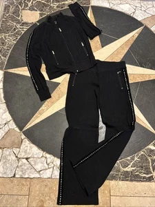 Bebe Sport BBSP track jacket / pant set black rhinestone stripe sweatpants Y2K - Picture 1 of 8