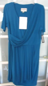 Julian Taylor teal blue pullover dress size 16M short sleeve NWT ladies aqua - Picture 1 of 3