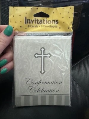Devotion Confirmation Invitation Cards 8 Per Pack Religious New!!! - Image 1 of 2