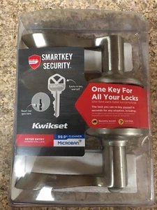Kwikset 94050-673 Entry Door Lockset, Lever Handle, Satin Nickel, Zinc, KW1, SC1 - Picture 1 of 6