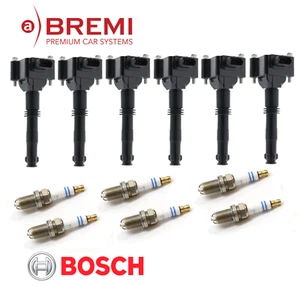 Ignition Coil + Spark Plug (6set) OEM Bosch Bremi for Porsche 911 Boxster 99-04 - Picture 1 of 2