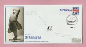 G.B. cover, Brussels to St Pancras, High speed 1. First Eurostar train 2007 - Picture 1 of 2