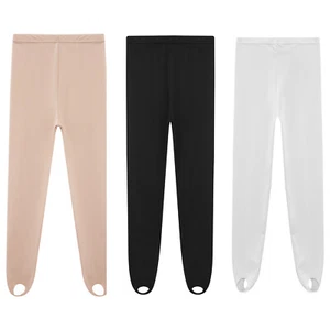 Kids Girls Tights Gymnastics Sweatpants Training Pants Yoga Outfit Solid Color - Picture 1 of 25