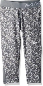 Nike Kids - Girls' Pro Cool Allover Print 1 Capri Legging- Wolf Grey, XS - Picture 1 of 13